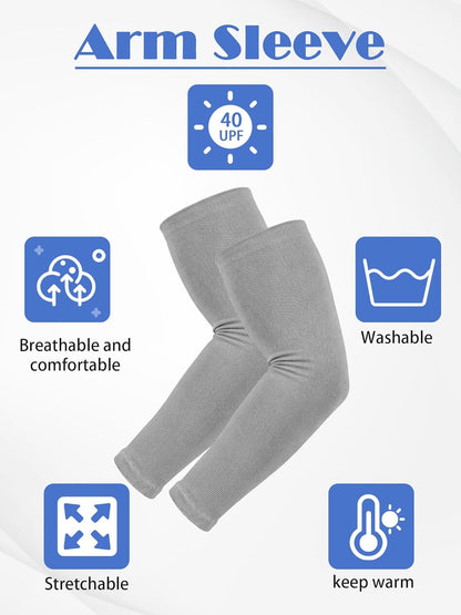 10 Pairs UV Arm Sleeve for Men Women Cooling Tattoo Cover up Compression Sun Protection Sleeves for Outdoor Activities