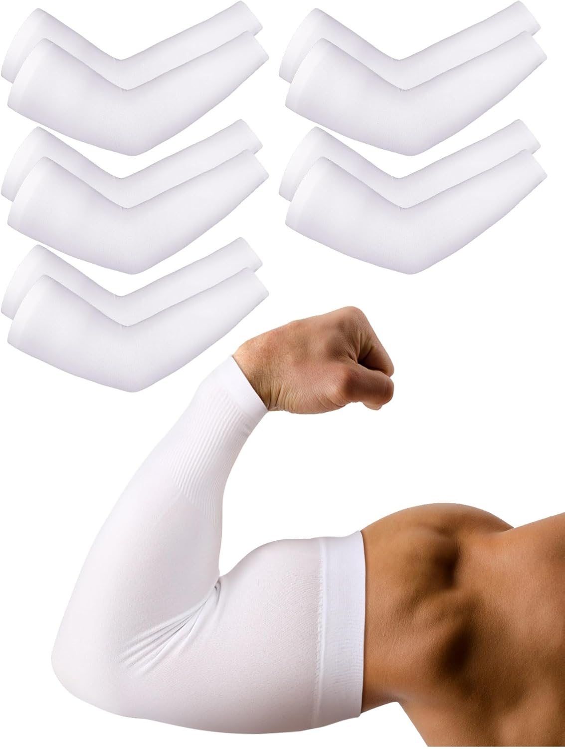10 Pairs UV Arm Sleeve for Men Women Cooling Tattoo Cover up Compression Sun Protection Sleeves for Outdoor Activities
