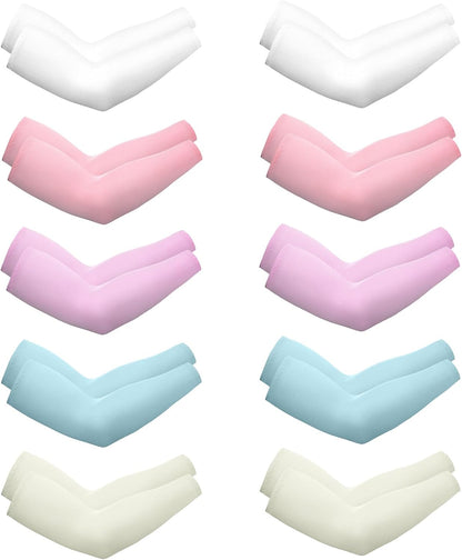 10 Pairs UV Arm Sleeve for Men Women Cooling Tattoo Cover up Compression Sun Protection Sleeves for Outdoor Activities