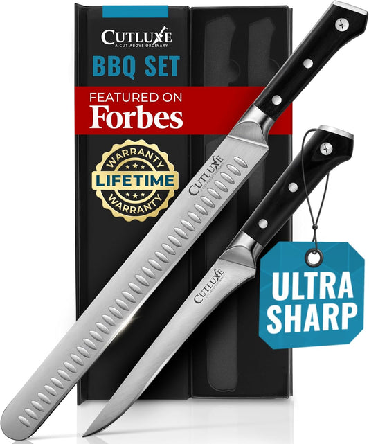 Carving Knife Set, Brisket Slicing & Boning Knife for Meat & BBQ | Razor Sharp German Steel, Full Tang Ergonomic Handle – Grilling Gift for Men, Artisan Series