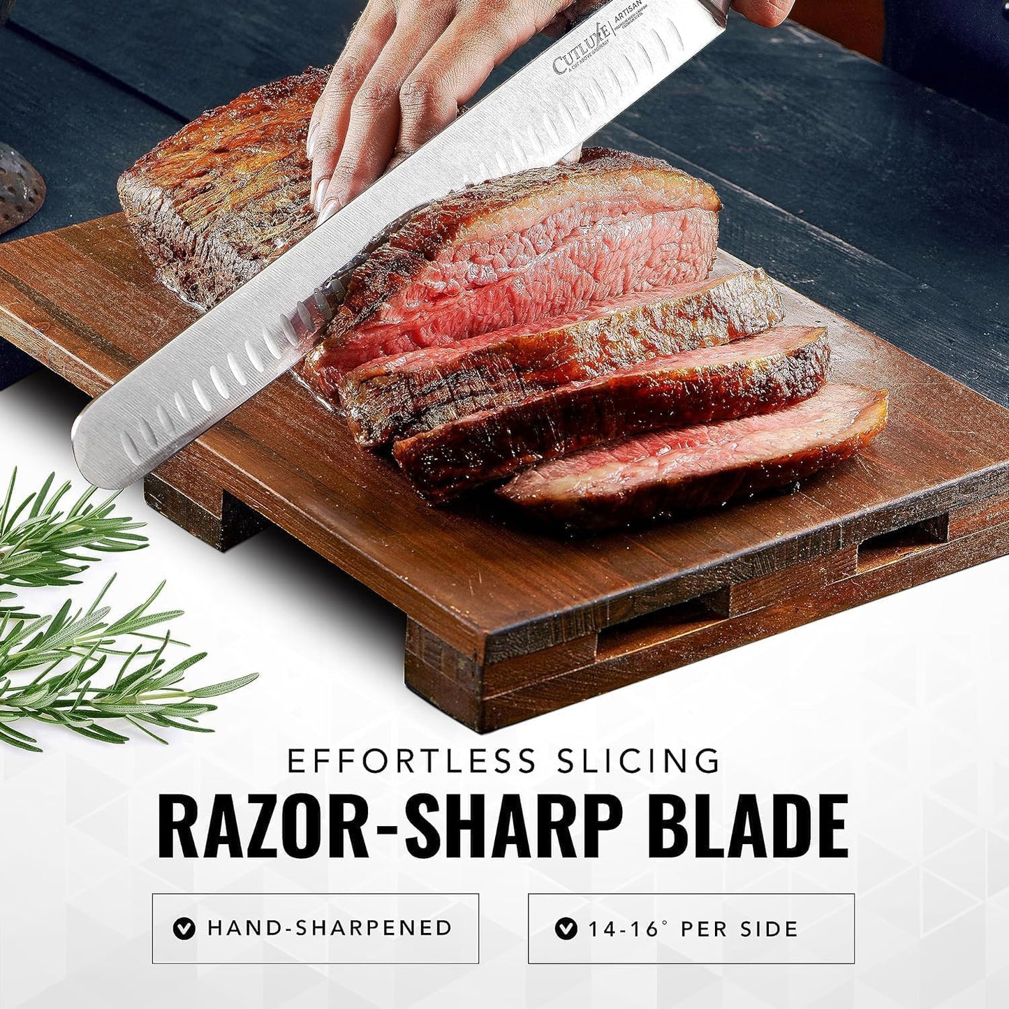 Carving Knife Set, Brisket Slicing & Boning Knife for Meat & BBQ | Razor Sharp German Steel, Full Tang Ergonomic Handle – Grilling Gift for Men, Artisan Series