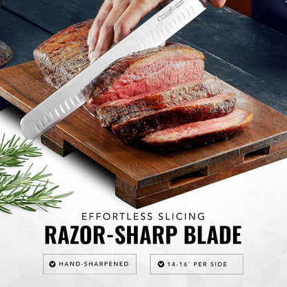 Carving Knife Set, Brisket Slicing & Boning Knife for Meat & BBQ | Razor Sharp German Steel, Full Tang Ergonomic Handle – Grilling Gift for Men, Artisan Series