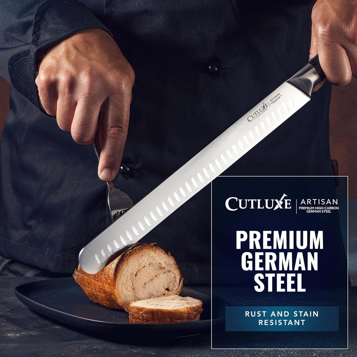 Carving Knife Set, Brisket Slicing & Boning Knife for Meat & BBQ | Razor Sharp German Steel, Full Tang Ergonomic Handle – Grilling Gift for Men, Artisan Series