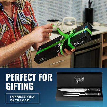 Carving Knife Set, Brisket Slicing & Boning Knife for Meat & BBQ | Razor Sharp German Steel, Full Tang Ergonomic Handle – Grilling Gift for Men, Artisan Series