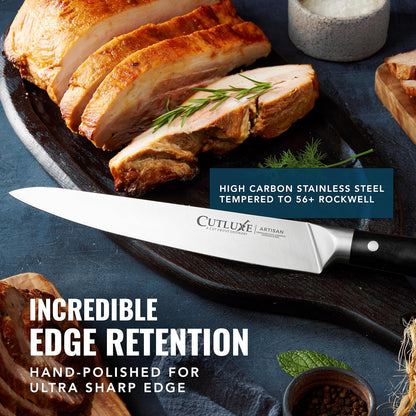 Carving Knife Set, Brisket Slicing & Boning Knife for Meat & BBQ | Razor Sharp German Steel, Full Tang Ergonomic Handle – Grilling Gift for Men, Artisan Series