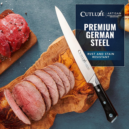 Carving Knife Set, Brisket Slicing & Boning Knife for Meat & BBQ | Razor Sharp German Steel, Full Tang Ergonomic Handle – Grilling Gift for Men, Artisan Series