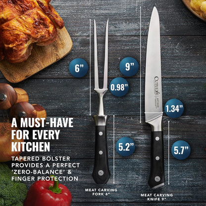 Carving Knife Set, Brisket Slicing & Boning Knife for Meat & BBQ | Razor Sharp German Steel, Full Tang Ergonomic Handle – Grilling Gift for Men, Artisan Series