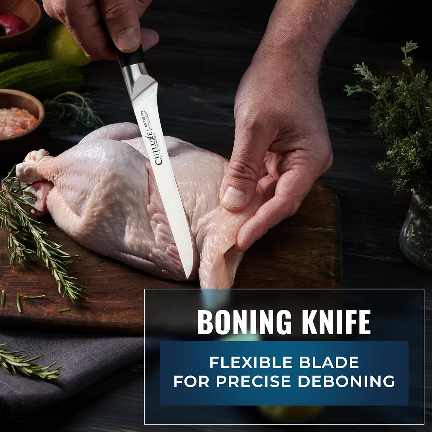 Carving Knife Set, Brisket Slicing & Boning Knife for Meat & BBQ | Razor Sharp German Steel, Full Tang Ergonomic Handle – Grilling Gift for Men, Artisan Series