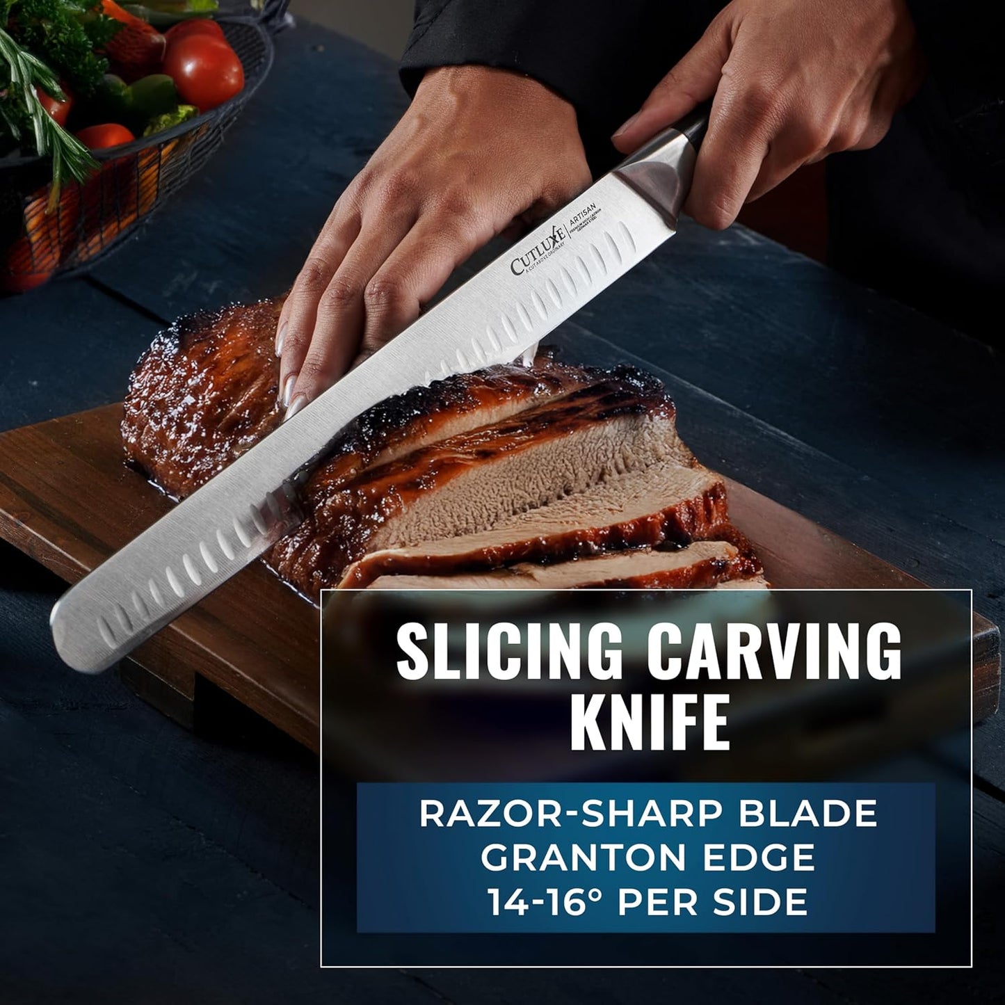 Carving Knife Set, Brisket Slicing & Boning Knife for Meat & BBQ | Razor Sharp German Steel, Full Tang Ergonomic Handle – Grilling Gift for Men, Artisan Series