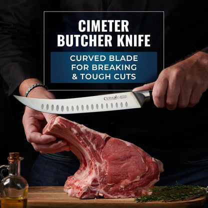 Carving Knife Set, Brisket Slicing & Boning Knife for Meat & BBQ | Razor Sharp German Steel, Full Tang Ergonomic Handle – Grilling Gift for Men, Artisan Series