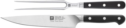 Pro 2-Piece Razor-Sharp German Carving Knife And Fork Set, Made in Company-Owned German Factory with Special Formula Steel perfected for almost 300 Years, Dishwasher Safe