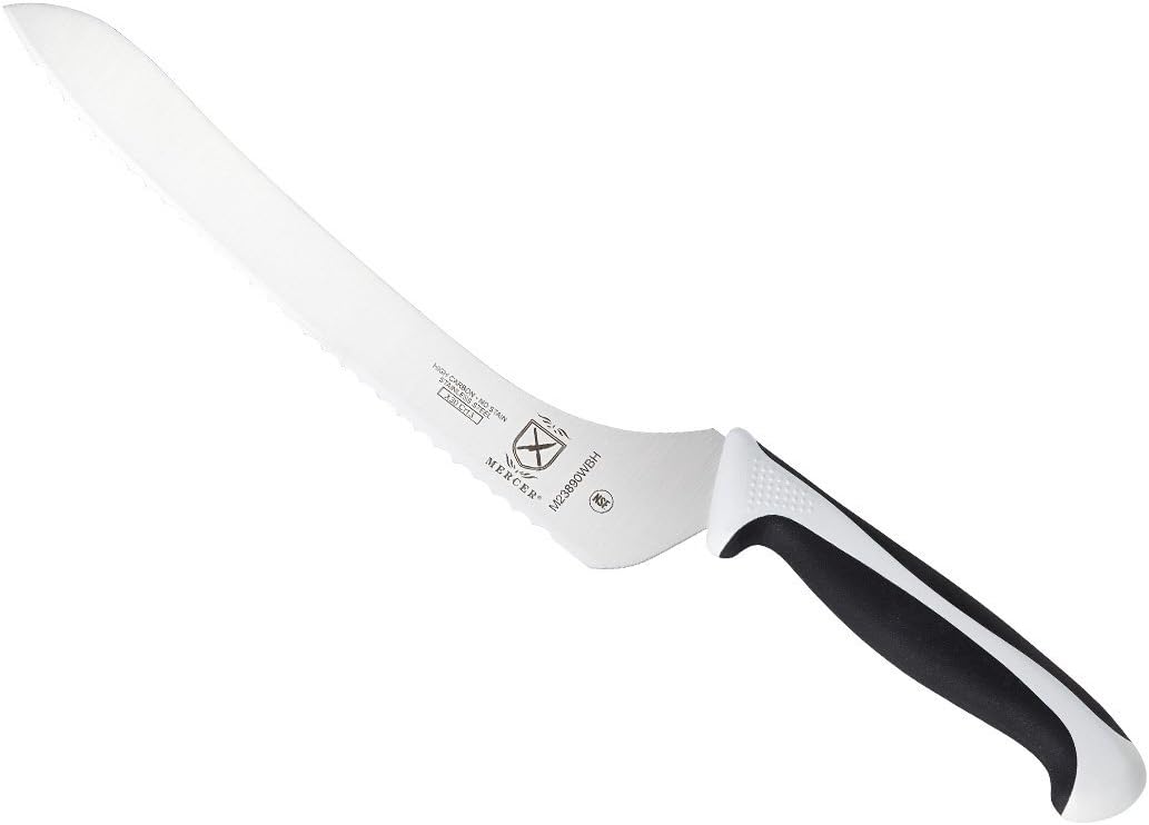 Millennia Color Handle Cutlery 9" Offset Bread Knife (Wavy Edge) White - Colors A