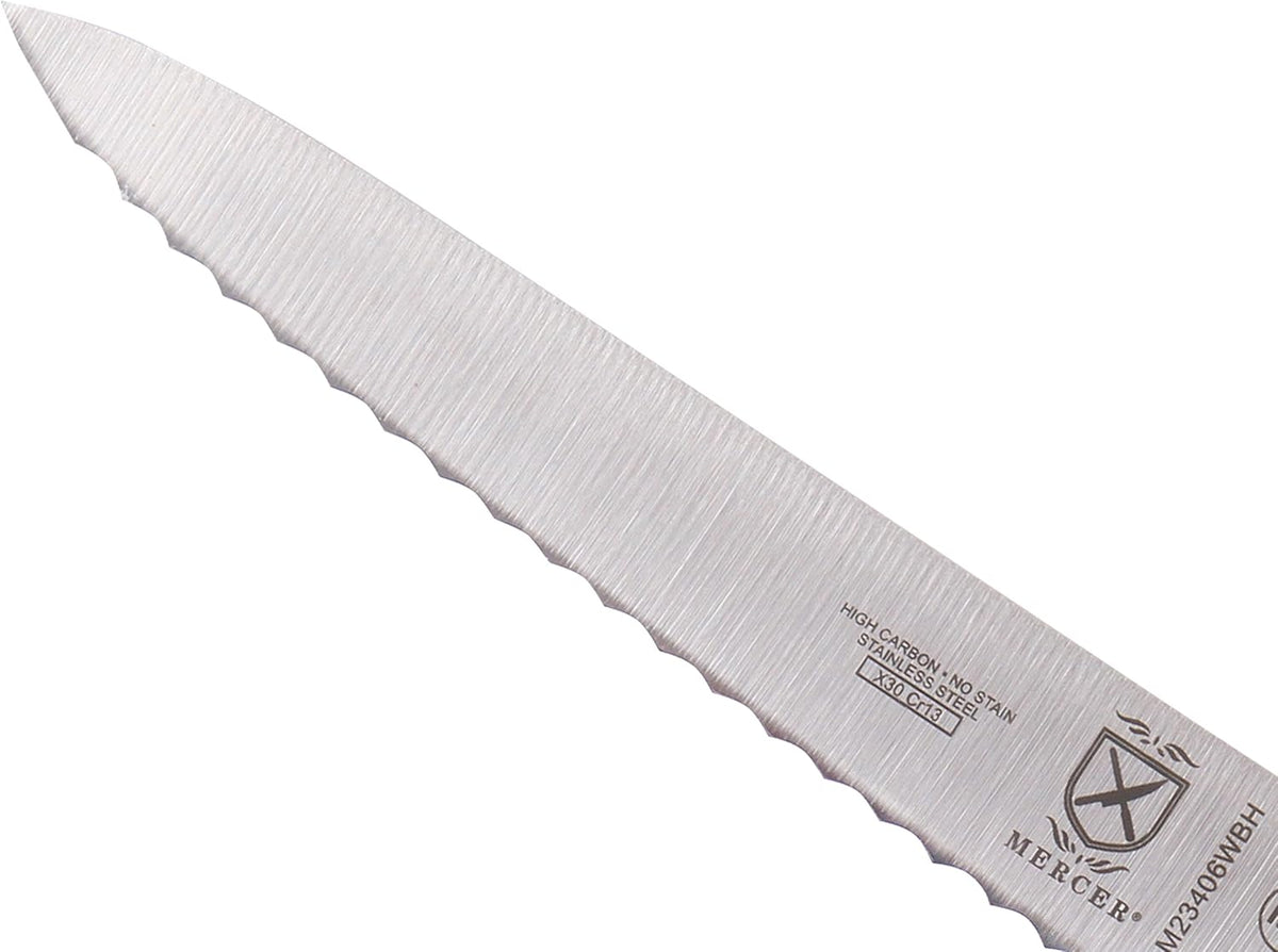 Millennia Color Handle Cutlery 9" Offset Bread Knife (Wavy Edge) White - Colors A