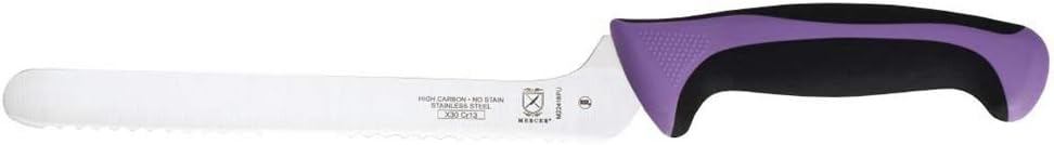Millennia Color Handle Cutlery 9" Offset Bread Knife (Wavy Edge) White - Colors A