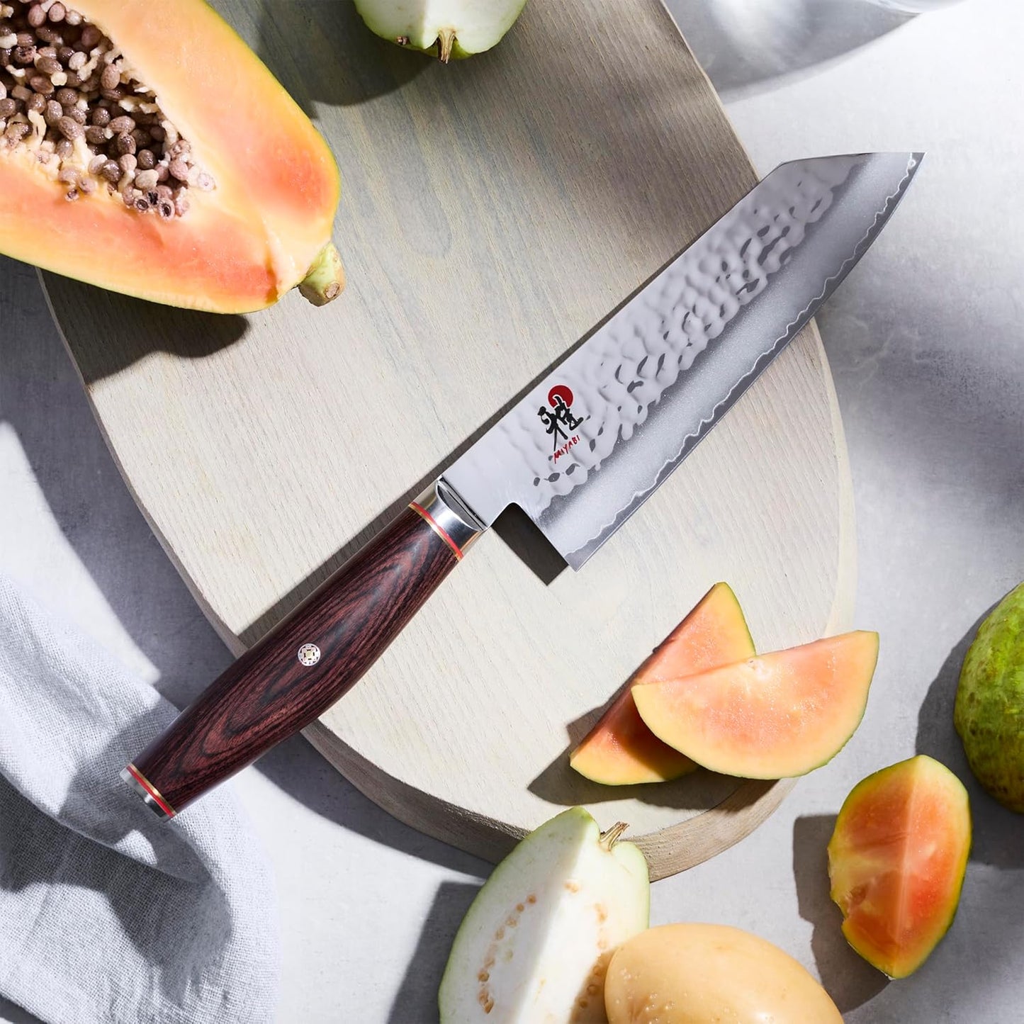 Artisan Japanese Kiritsuke Knife,9.5-inch, All Purpose Kitchen Knife, Pakkawood Octagon-shaped Handle, Hand-honed Blade Finished with Katana Edge, Handcrafted in Seki, Japan