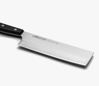 Usuba Knife 7 Inch Nitrum Stainless Steel and 175 mm Blade. Very useful utensil for professional peeling and chopping of vegetables. Polyoxymethylene (POM) handle. Series Universal. Color Black