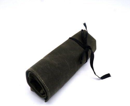 Chef Knife Bag Roll Case Kitchen Storage Pocket Portable Large 7 Slot Case (Army Green)