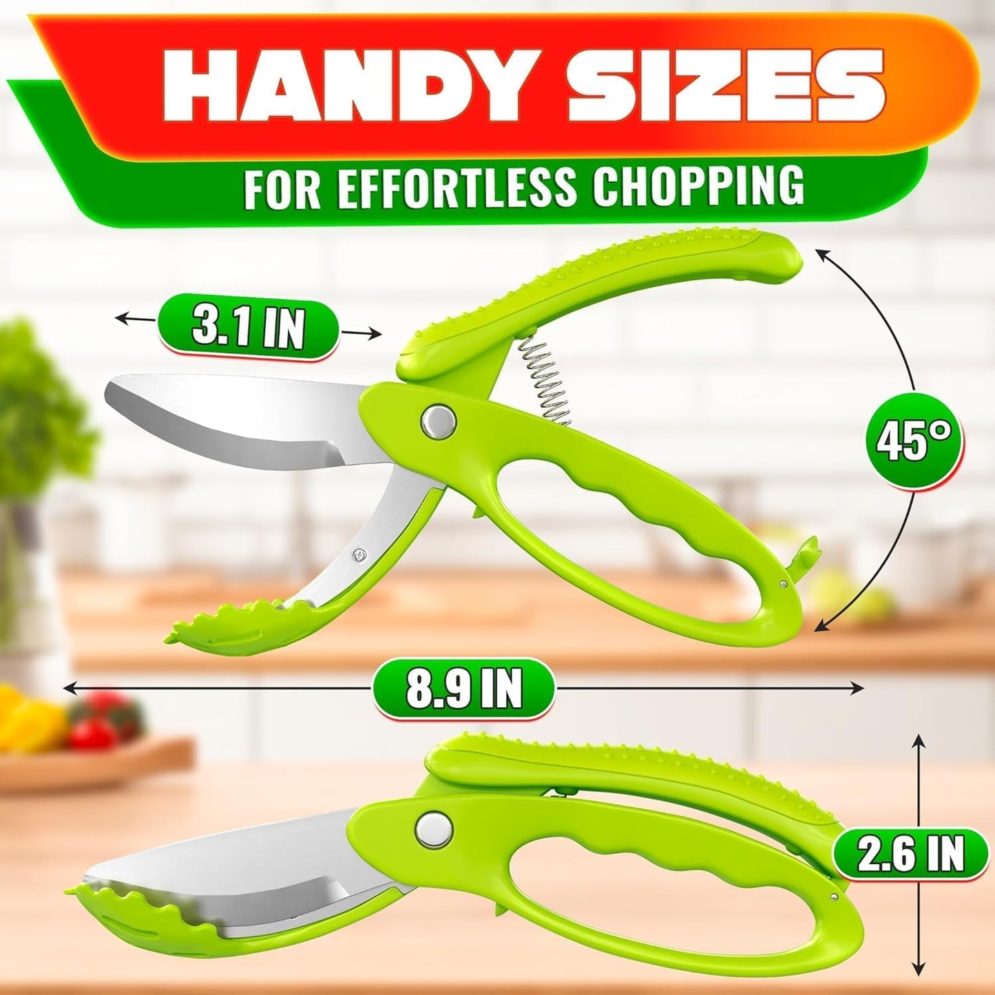 9.6" Cutting Board Scissors for Food with Stainless Steel Blade | 2 in 1 Kitchen Scissors for Food with Detachable Cutting Board; Cuts Veggies, Fruits, and Meat; Dishwasher Safe; Safety Lock