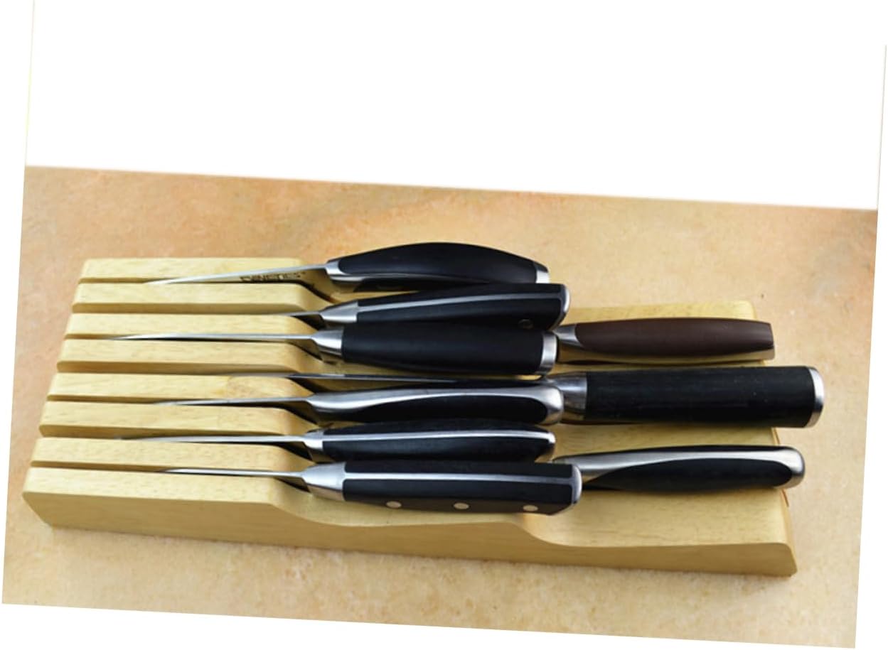 Drawer Knife Organizer Storage Slots In-drawer Knife Holder for Kitchen Utensil Organization Keeps Counter Space
