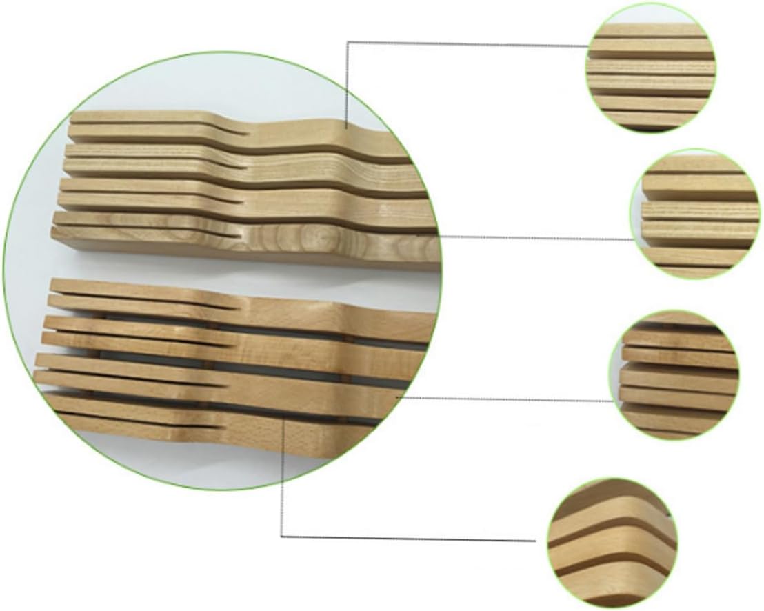 Drawer Knife Organizer Storage Slots In-drawer Knife Holder for Kitchen Utensil Organization Keeps Counter Space
