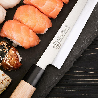 10” Sashimi Sushi Knife – Ultra Sharp Traditional Japanese Sushi Knife for Sashimi, Fish Filleting & Precision Slicing – Premium Stainless Steel Blade, Pakkawood Handle & Gift Box