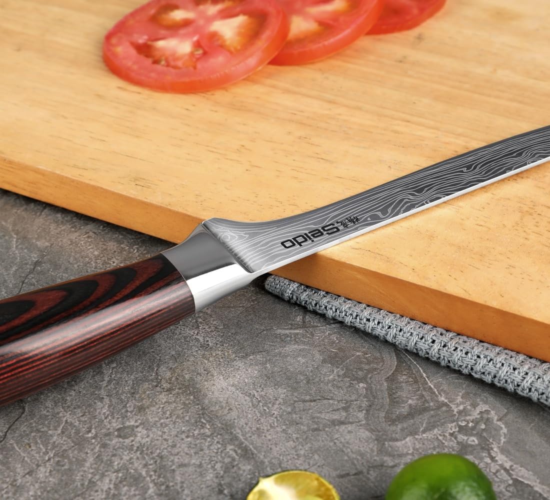 Master 6 Inch Boning Knife – High Carbon Stainless Steel Razor Sharp Durable Ergonomic Pakkawood Handle for Precision Cutting | Flexible precision boning knife for trimming meat, poultry, and fish with ergonomic pakkawood grip
