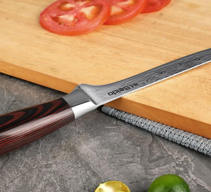 Master 6 Inch Boning Knife – High Carbon Stainless Steel Razor Sharp Durable Ergonomic Pakkawood Handle for Precision Cutting | Flexible precision boning knife for trimming meat, poultry, and fish with ergonomic pakkawood grip