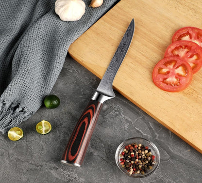 Master 6 Inch Boning Knife – High Carbon Stainless Steel Razor Sharp Durable Ergonomic Pakkawood Handle for Precision Cutting | Flexible precision boning knife for trimming meat, poultry, and fish with ergonomic pakkawood grip