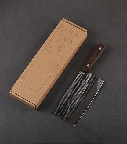 Ultra Forged Professional Butcher Knife, Handmade High-Carbon Clad Steel Boning Knife with Leather Sheath, Full Tang Pakkwood Handle - Multi-functional Meat Cleaver for Kitchen, Camping, BBQ, AS SHOW