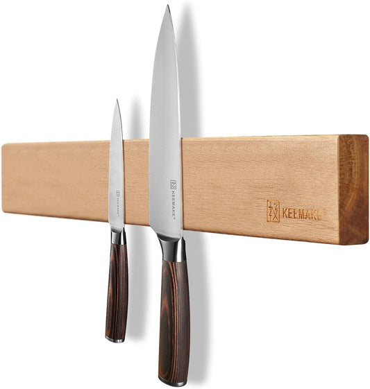 Magnetic Knife Holder for Wall 16 inch Acacia Wood Knife Magnetic Strip, Powerful Neodymium Magnet Knife Hanger Knife Bar for Kitchen knives