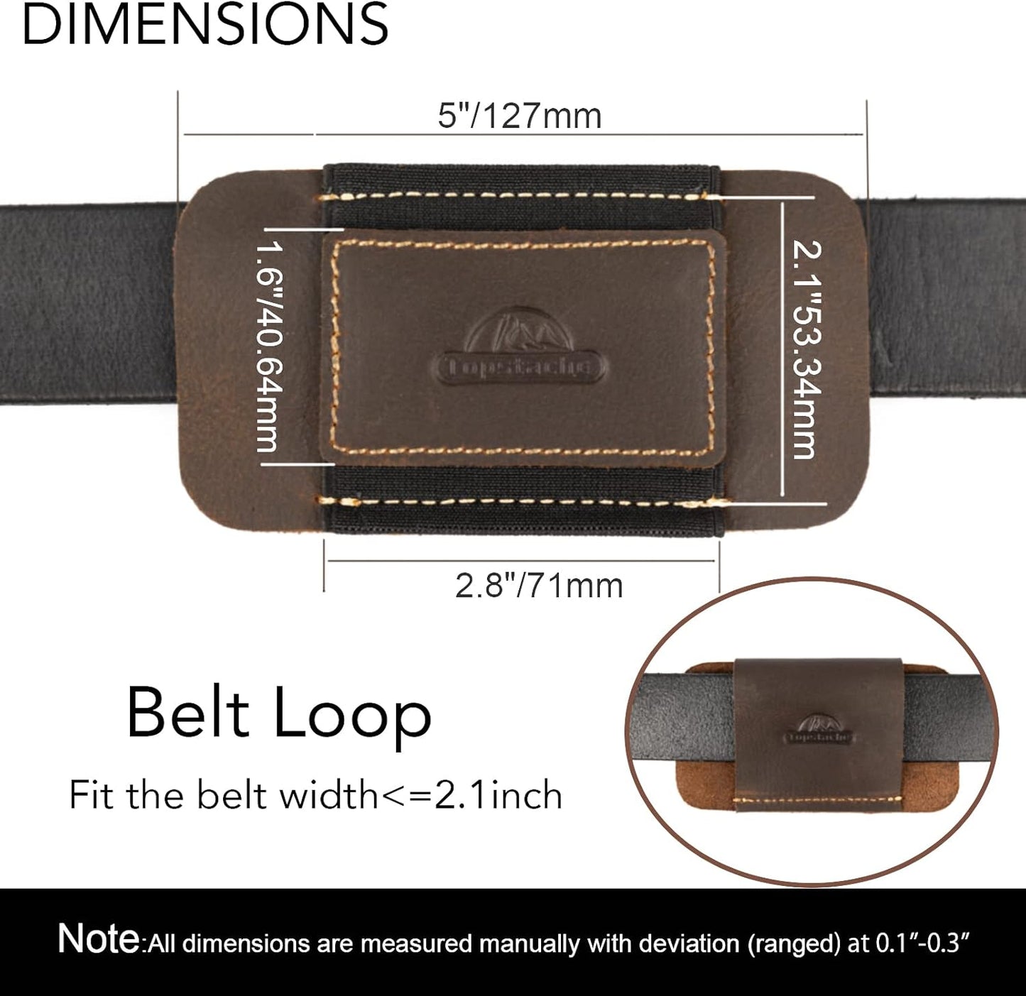 Horizontal Carry Leather Sheath for Belt, Natural Leather with Elastic Band EDC Knife Holster, Everyday Carry Pocket Organizer,Darkbrown