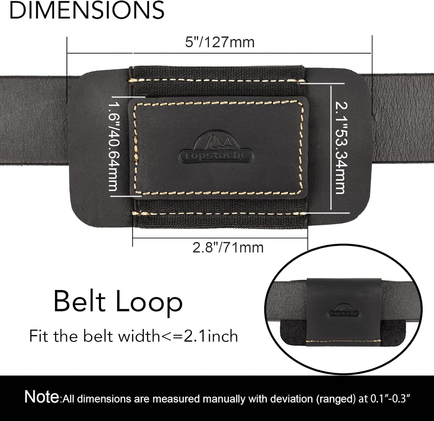 Horizontal Carry Leather Sheath for Belt, Natural Leather with Elastic Band EDC Knife Holster, Everyday Carry Pocket Organizer,Darkbrown
