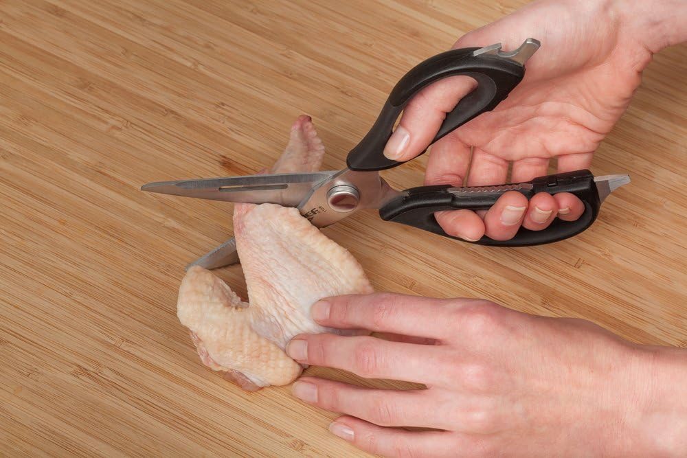 All-Purpose Come-Apart Kitchen Shears for Poultry, Fish, Vegetables, Herb Stripper, Bottle Opener (Black)
