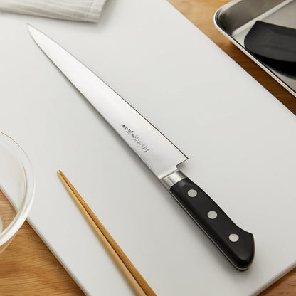 Aoki Hamono Seisakusho 15023 Takayuki Sakai (Nippon Steel with Briam) Sujihiki 9.4 inches (24 cm)