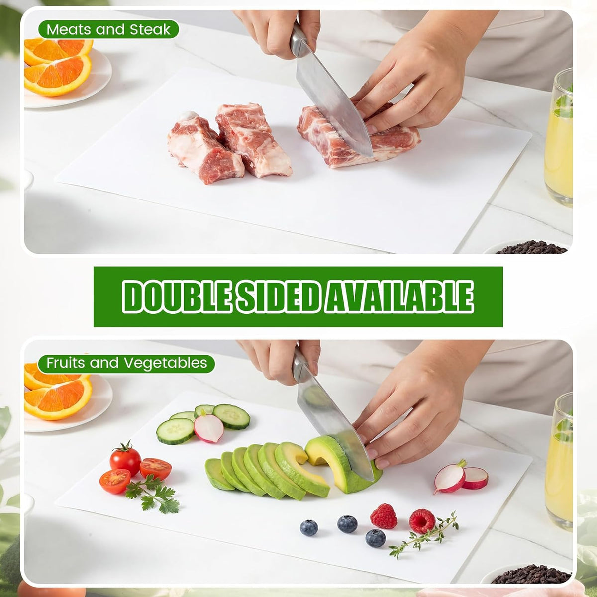 15 Pcs Disposable Cutting Boards Sheets 24" x 18" Plastic Large Flexible Cutting Mat for Kitchen Chicken Meat Fish Vegetables Cooking Traveling Camping Crafts Art Project