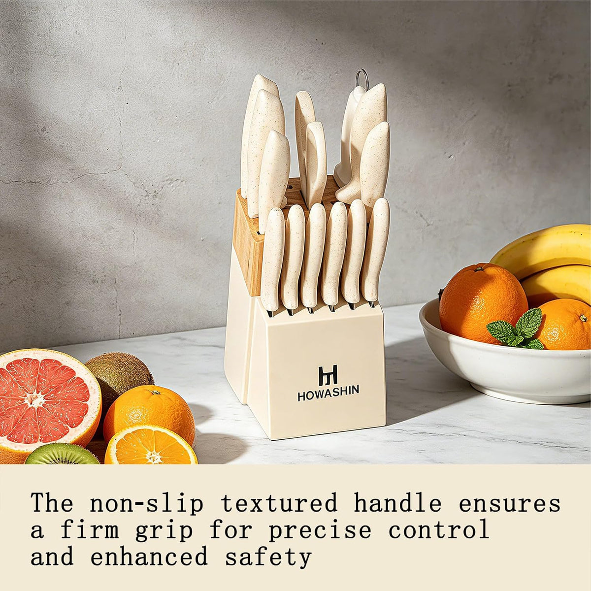 6-Piece Black Kitchen Knife Set with Block - Non-stick Stainless Steel, Anti-Rust Knives for Cooking, Slicing & Baking, Perfect for Home Chefs & Culinary Enthusiasts