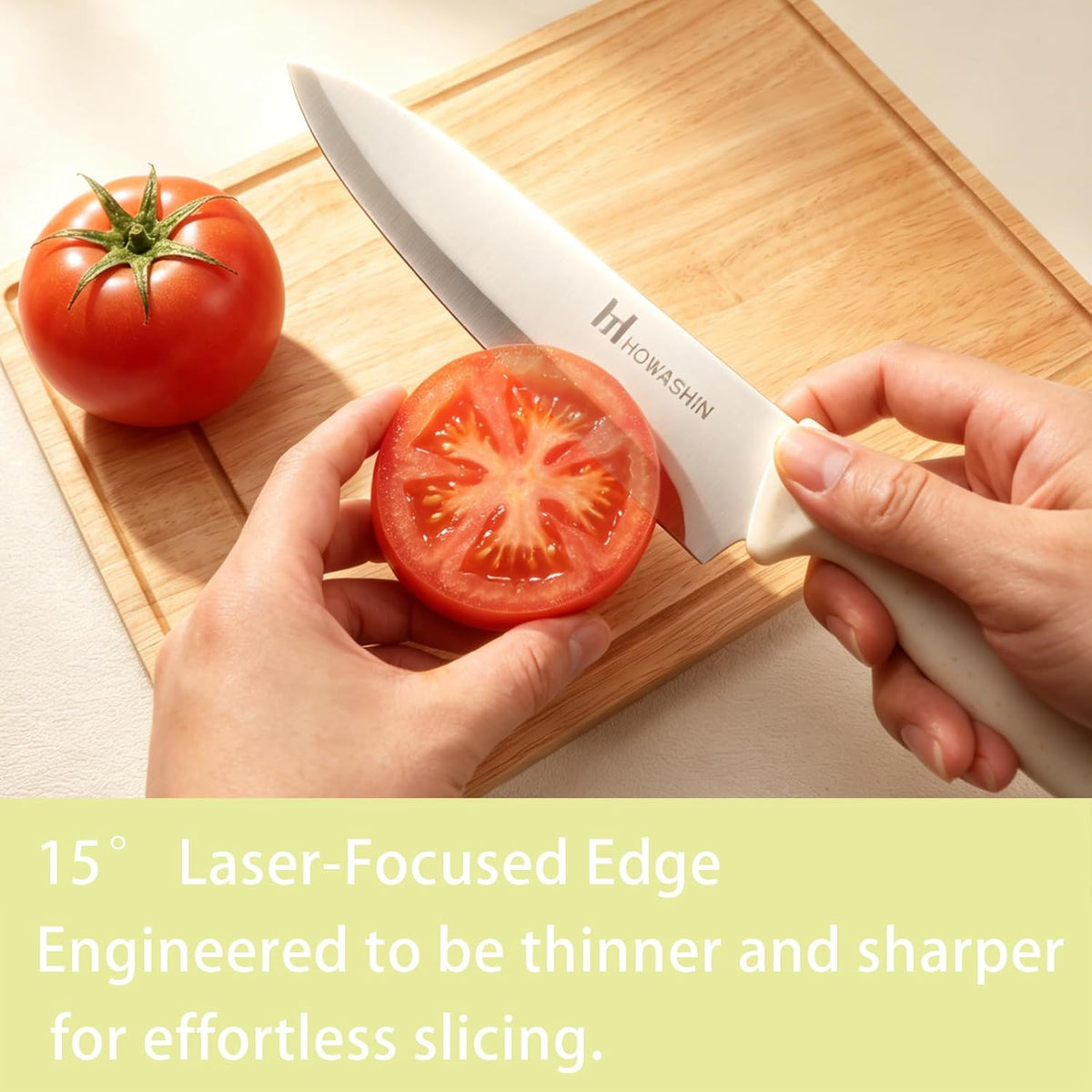 6-Piece Black Kitchen Knife Set with Block - Non-stick Stainless Steel, Anti-Rust Knives for Cooking, Slicing & Baking, Perfect for Home Chefs & Culinary Enthusiasts