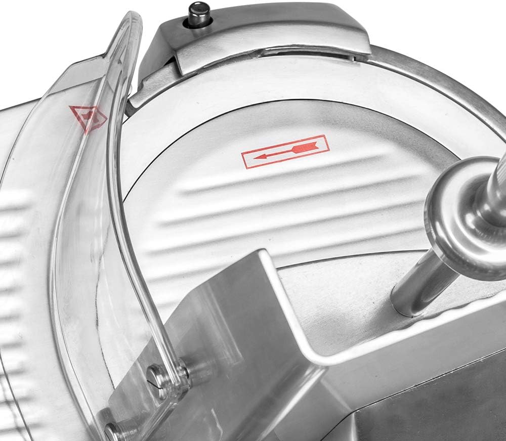 Commercial Meat Slicer, 10 inch Electric Food Slicer, Stainless Steel Blade Semi-Auto Deli Meat Cheese Food Ham Slicer for Commercial and Home use 240W ZBS-10A [ETL]