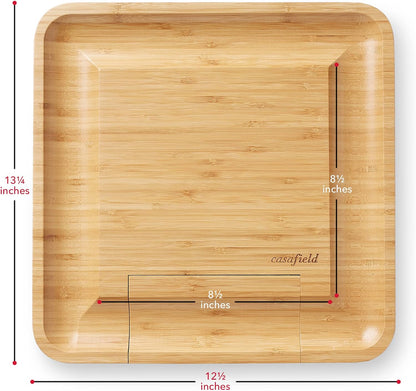 Bamboo Cheese Board and Knife Gift Set, Wooden Charcuterie Board Meat and Cheese Platter for Entertaining, Housewarming, Birthday, Wedding