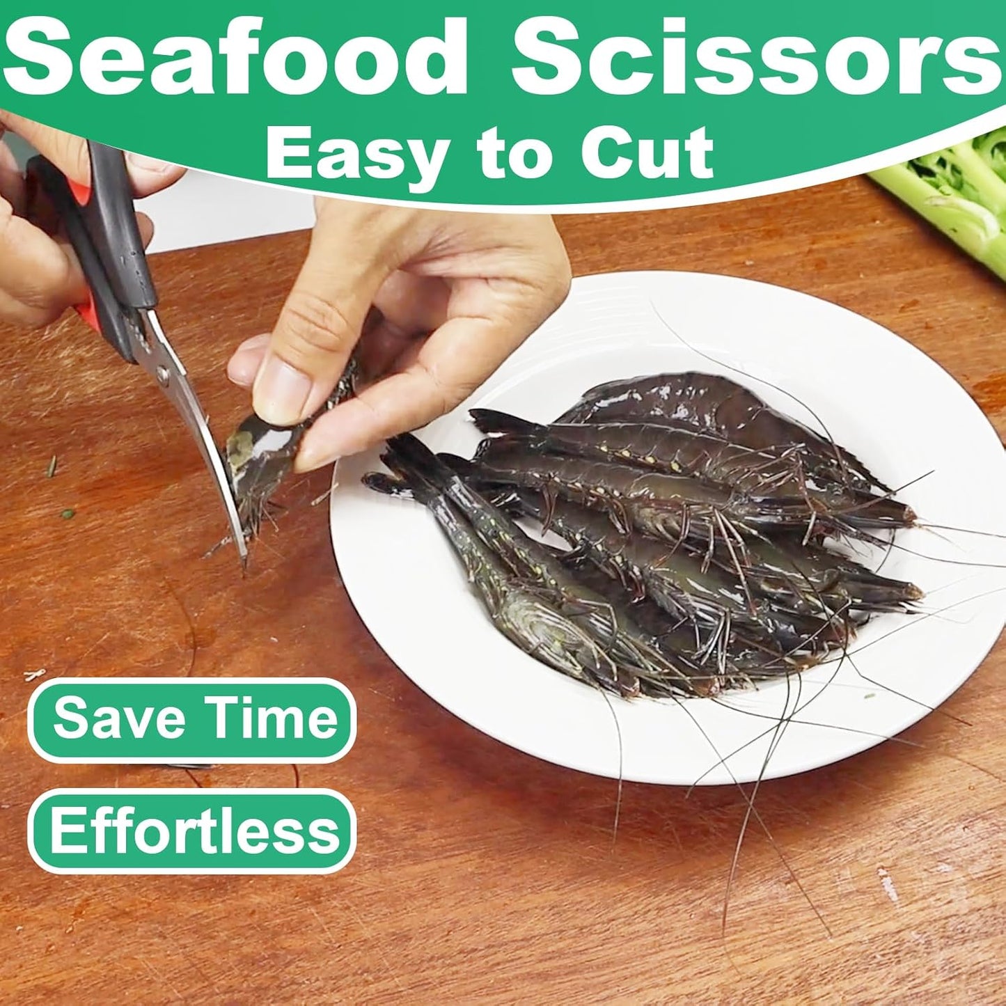2PCS Set Heavy Duty Poultry Shears & Seafood Scissors, All-Purpose Stainless Steel Kitchen Shears for Chicken, Fish, Meat, Seafood, Dishwasher Safe, Easily Separable