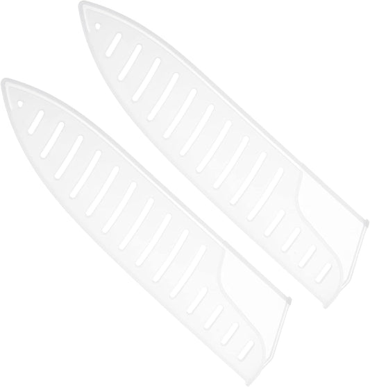 PP Safety Knife Cover Sleeves for 8" Ceramic Knife, 2 Pack Knives Edge Guard Blade Protector Universal Knife Sheath for Kitchen, White