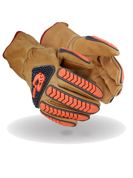 MAGID T-REX Inferno Series Oil Blocking Welder’s FR Impact Glove, Medium – Cut Level A5(1 Pair)