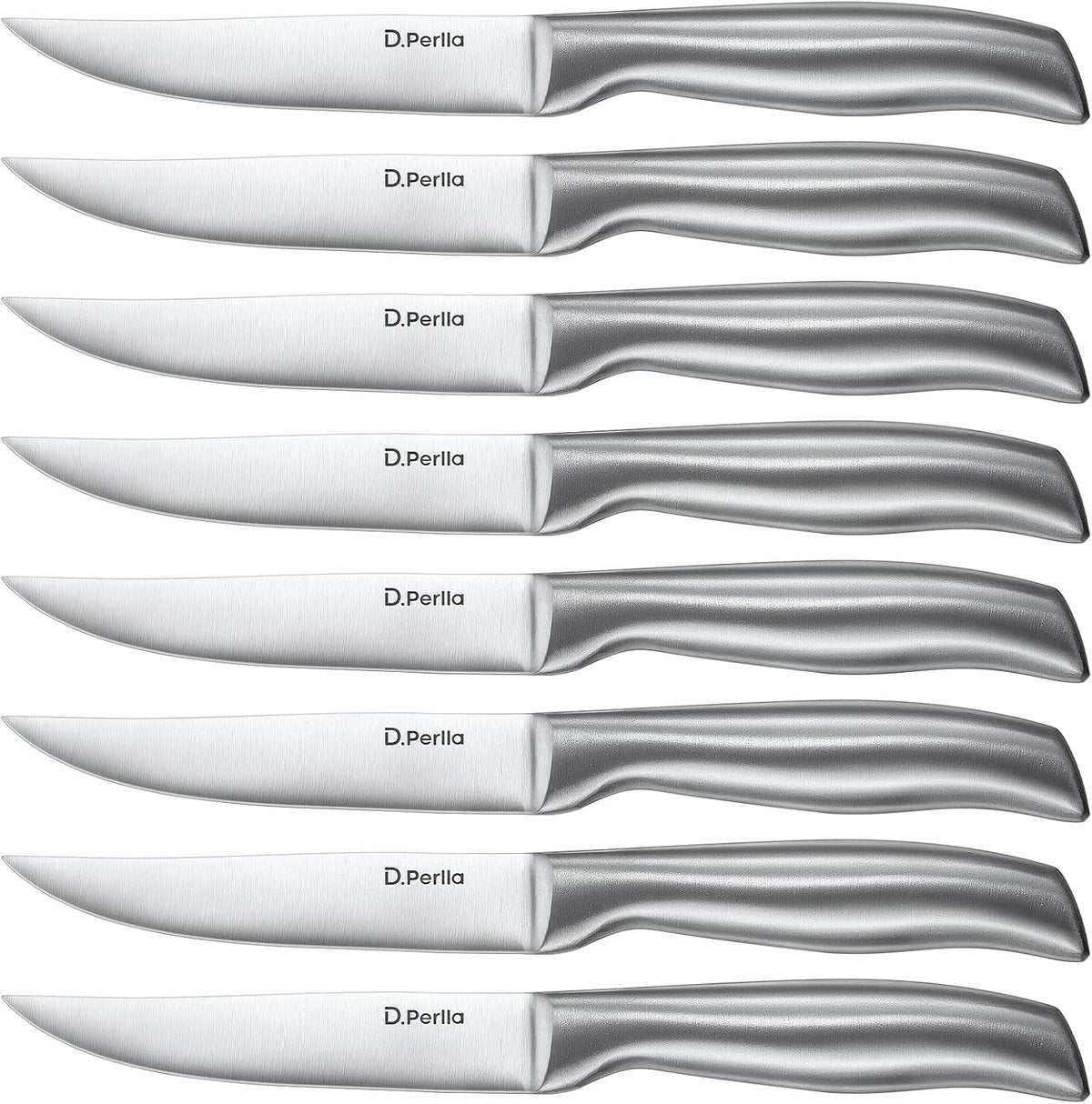 Steak Knives, Super Sharp Straight Edge Steak Knife Set of 8, Professional Straight Edge Kitchen Table Dinner Knives, Elegant High Carbon Stainless Steel Kitchen Steak Knife Set, 4.5IN
