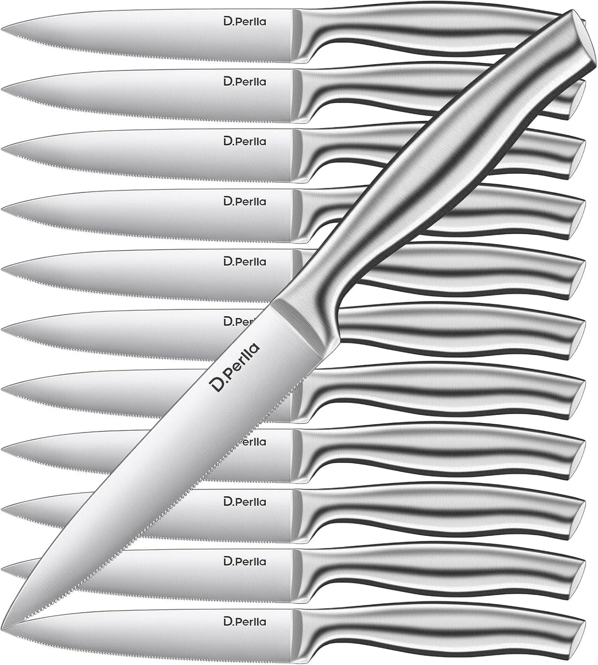 Steak Knives, Super Sharp Straight Edge Steak Knife Set of 8, Professional Straight Edge Kitchen Table Dinner Knives, Elegant High Carbon Stainless Steel Kitchen Steak Knife Set, 4.5IN