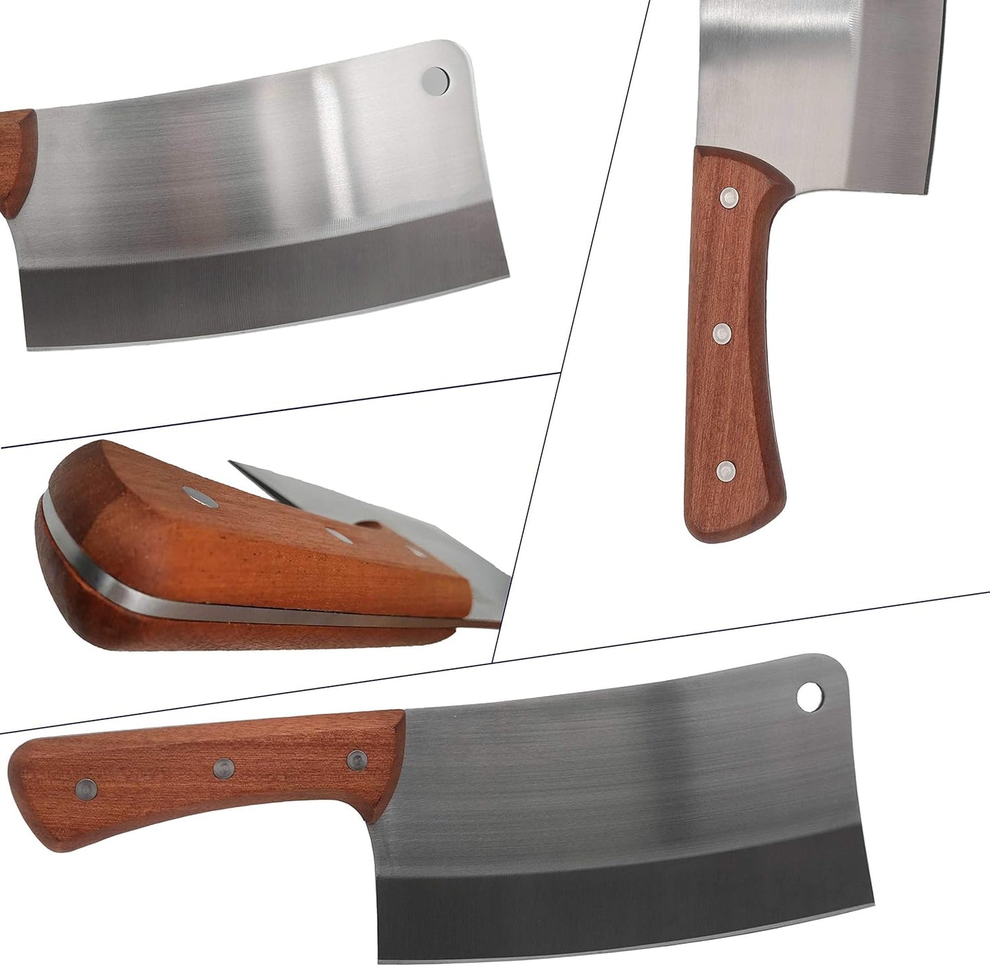 Meat Cleaver 7'' Heavy Duty Chopper Butcher Knife Bone Cutter Chinese Kitchen Chef’s Chopping Knife for Meat, Bone- Full Tang 7CR17MOV High Carbon Stainless Steel, 2025 Gifts