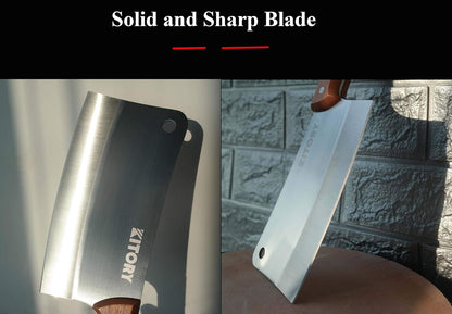 Meat Cleaver 7'' Heavy Duty Chopper Butcher Knife Bone Cutter Chinese Kitchen Chef’s Chopping Knife for Meat, Bone- Full Tang 7CR17MOV High Carbon Stainless Steel, 2025 Gifts