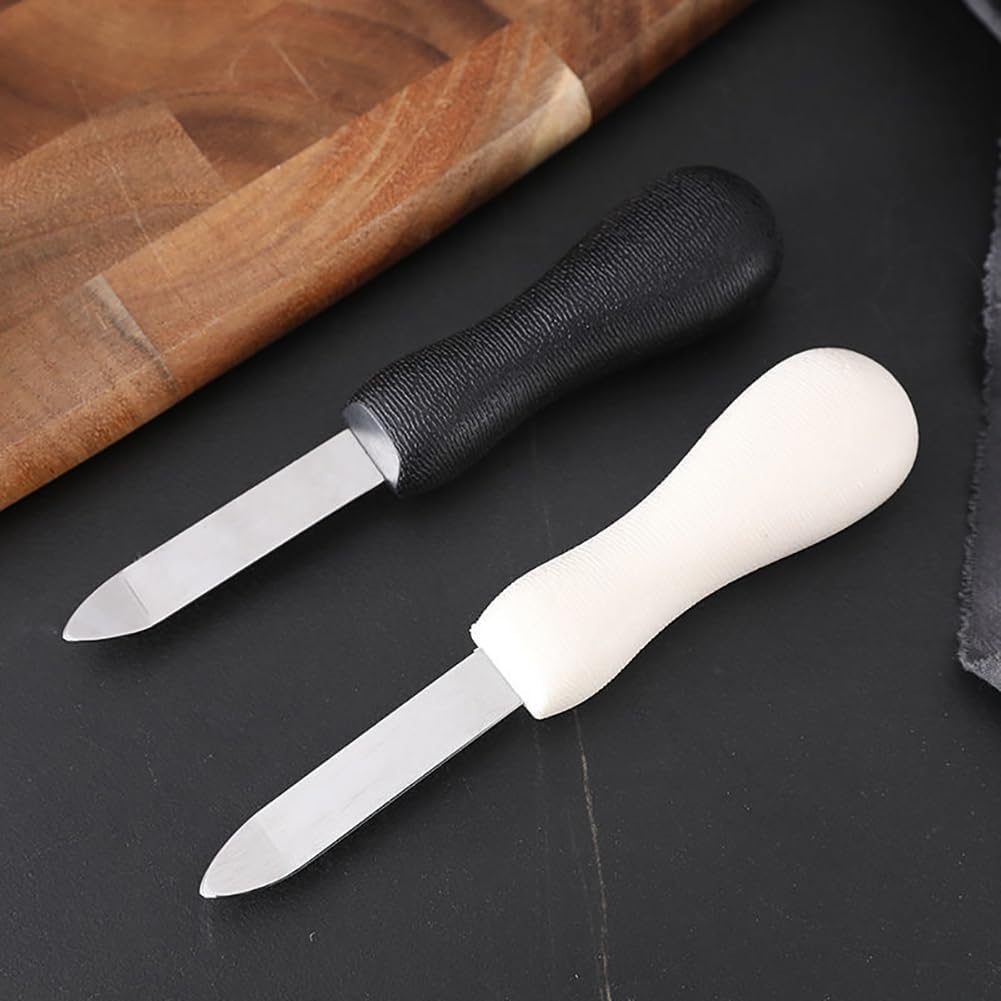 Stainless Steel Oyster Knife Seafood Scallop Shucking Knife Metal Oyster Shucker Clam Shell Opener Tool with Non Slip Handle for Restaurant Home