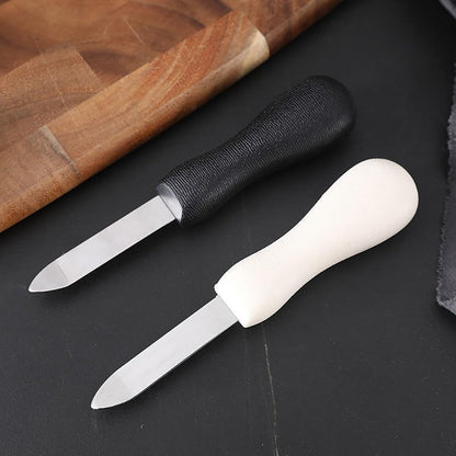Stainless Steel Oyster Knife Seafood Scallop Shucking Knife Metal Oyster Shucker Clam Shell Opener Tool with Non Slip Handle for Restaurant Home