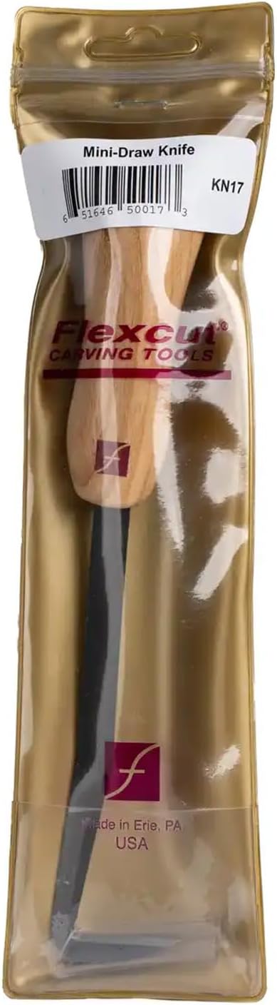 Wood Carving Tools 3-Inch Draw Knife KN25, Straight 1095 High Carbon Steel Blade | Includes Leather Sheath | Made in the U.S.A.