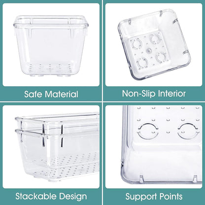 25 PCS Clear Plastic Drawer Organizer Set, 4 Sizes Desk Drawer Divider Organizers and Storage Bins for Makeup, Jewelry, Gadgets for Kitchen, Bedroom, Bathroom, Office